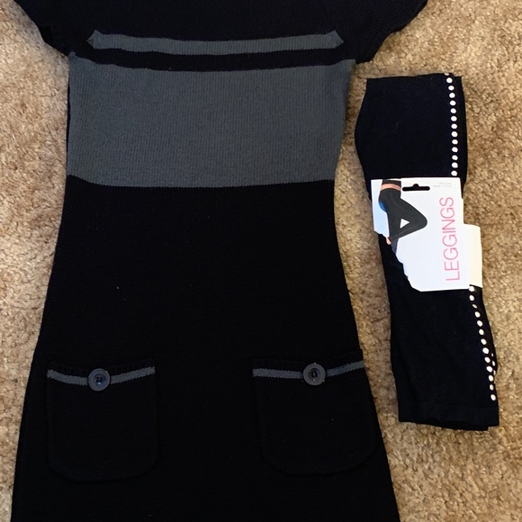Pre-owned early 2000s MAX Rave Sweater Dress & black studded Leggings - SIZE S - Picture 4 of 12